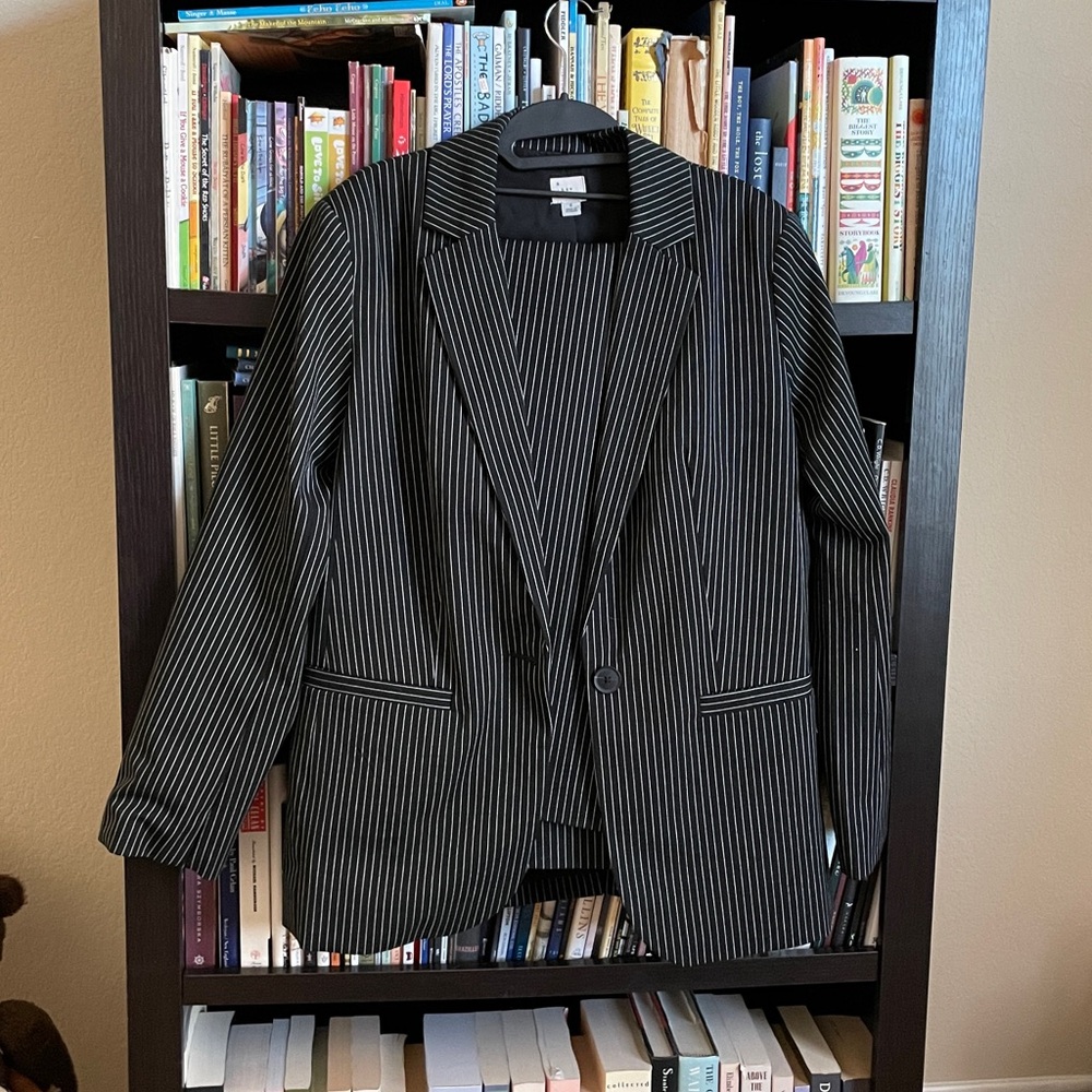 A New Day Black Pinstripe Suit - Jacket and Pants